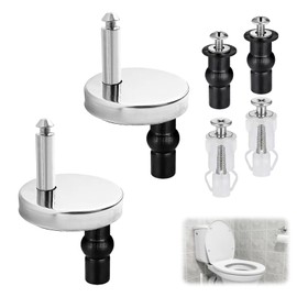 6Pcs Soft Close Toilet Seat Fixings Kit, Universal Stainless Steel Toilet Hinge Screws Fittings, WC Replacement Bolts with Expanding Rubber Screws, Quick Release Toilet Top Fix Nuts for Blind Holes