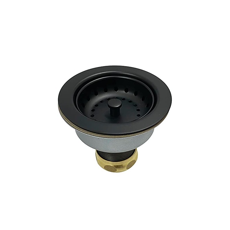 Kingston Brass K112MB Tacoma Kitchen Sink Basket Strainer, Matte Black