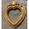 Unbranded Heart Shaped Dollhouse Miniature Empty Gold Picture Frame Measure