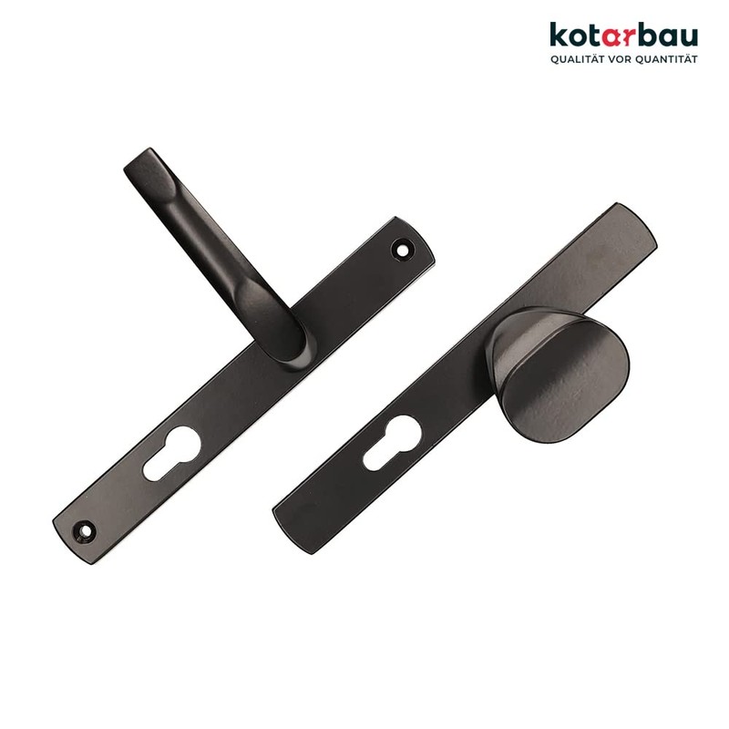 KOTARBAU® Door Handle Set 92 mm Long Plate Black Profile