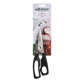 Wiltshire Laser Plus Kitchen Scissors, Kitchen Shears, Stainless Steel Blade with Plastic Handle, Right & Left Handed, 21.5x7x2cm, Black