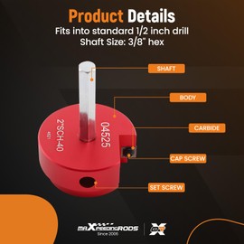 maXpeedingrods 4 Pcs PVC Pipe Reamer Kit with with 1-1/2 Inch, 2 Inch, 3 Inch, 4 Inch Head Aluminum, PVC Fitting Socket Saver Tool Set, Fit Standard 1/2" Drills, SCH40 PVC, ABS PVC Pipe, Water Lines