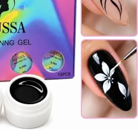 2 Pzas Gel Painting B/ N Para Uñas Acrílicas Gel