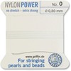 #0 White Griffin Nylon Cord (2 Metres)
