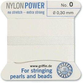 #0 White Griffin Nylon Cord (2 Metres)