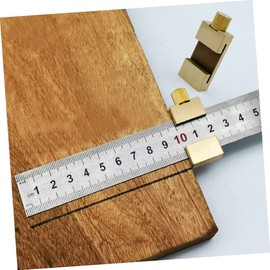 jojofuny Woodworking Line Block Set 2pcs Brass Measuring Tool Steel Ruler for Precise Positioning