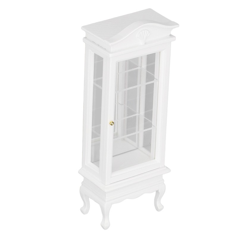 1:12 Doll House Miniature Cabinet Wooden Simulation White Arc Roof