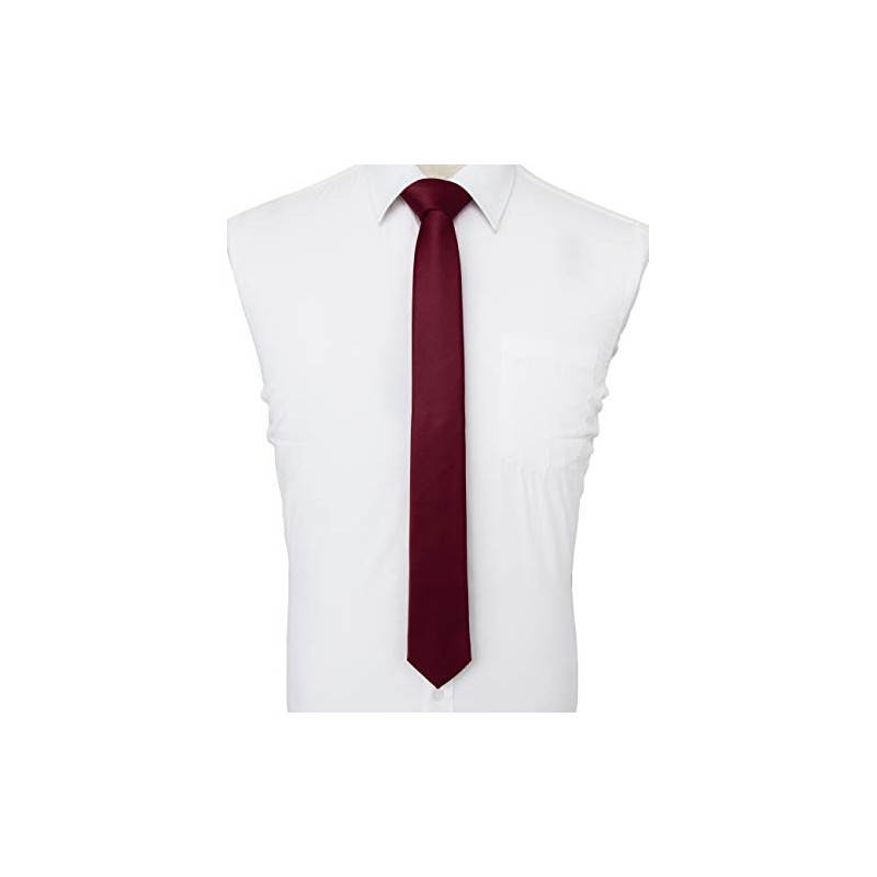 JEMYGINS Slim Men's Tie Plain 6 cm, maroon
