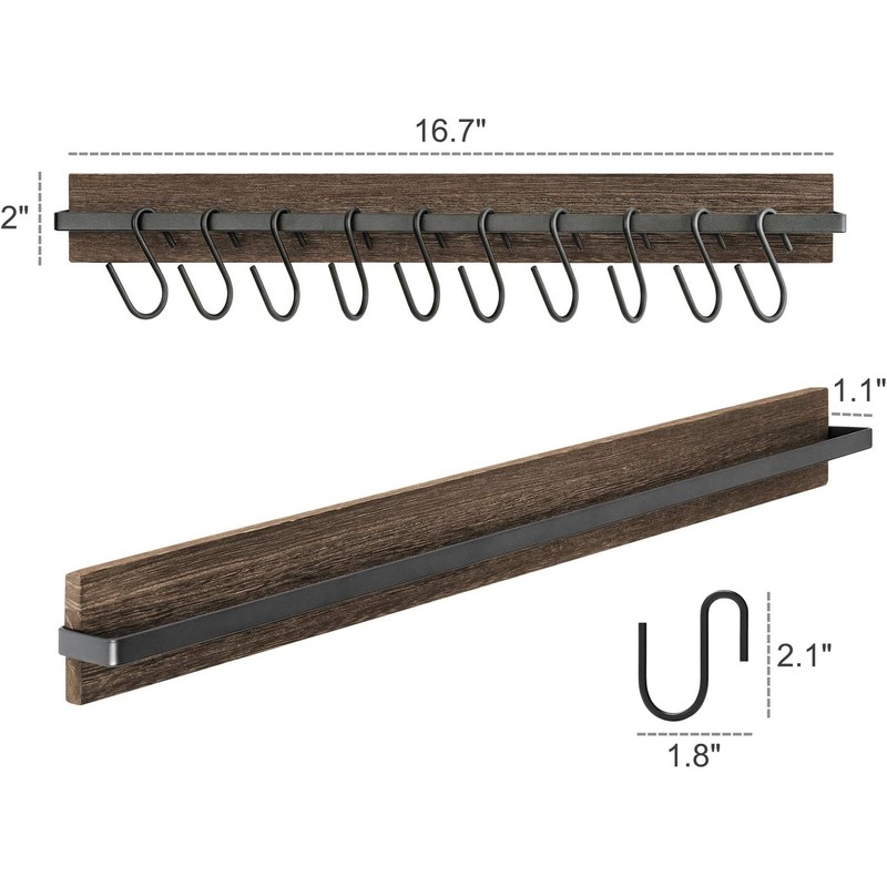 Mkono Hat Rack for Wall Wooden Baseball Caps Organizer with