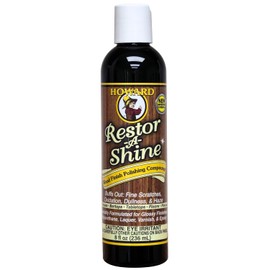 Howard Products Hardwood Floor Polish - Restor-A-Shine Wood Polisher for Furniture, Polishing Compound, Polish Compound, 8 oz