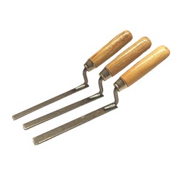 3 x Wide Finger Pointing Trowel Set 10 12 14 mm Flat Spring Carbon Steel Tuck with Wooden Handle (3 Pcs)