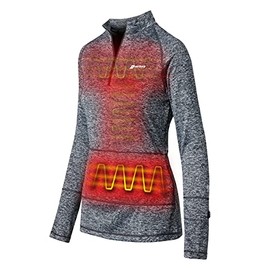 Venture Heat Women's Heated Shirt with Battery Pack - 9 Watt Stretchable High Powered Electric Base Layer, Nomad (XL, Charcoal)