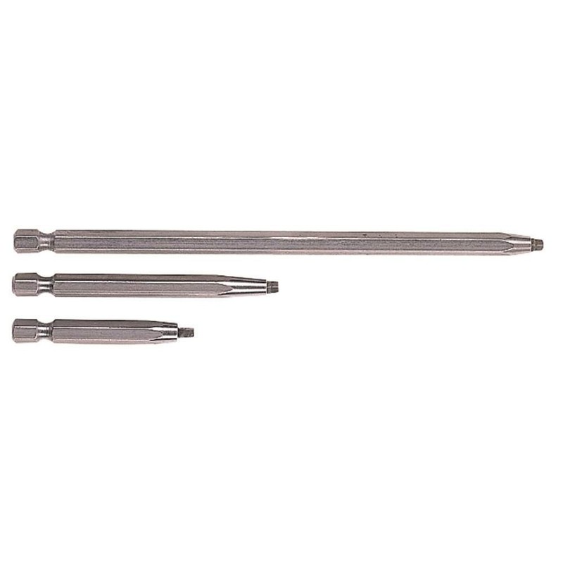Square Drive Bits - 6” Long Impact Driver Bit Set
