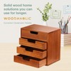 4 Drawer Desktop Storage Organizer in Modern Wood Design (9.8”x6.9”x