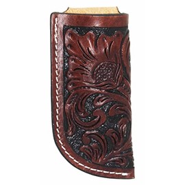CHALLENGER Western Fashion Handcrafted Desert Floral Tooled Full Grain Leather 4" Knife Sheath Pouch with 2" Belt Loop 29FK01
