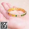 Multi-Coloured Tennis Bangle, 18K Gold Plated, AAA Cubic Zirconia, 56mm