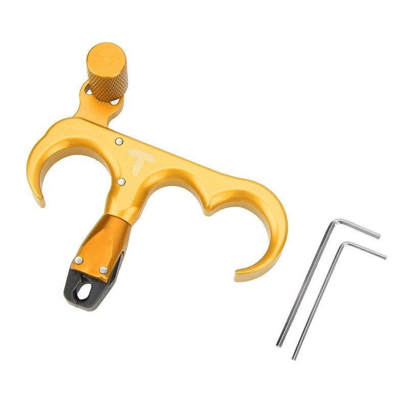 3 Finger Hand Held Bow Release Aluminum Alloy Thumb Release