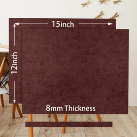 Halyuhn 8 MM Thick Felt Furniture Pads (2 Pack), 15’’ x 12’’ Brown Felt Pads for Furniture, Cuttable Felt Furniture Pads for Hardwood Floors, Thick Felt Sheets for Crafts (Non-Adhesive)
