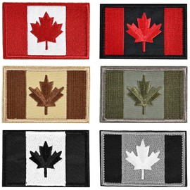 Fidqiog 6 Pcs Canada Flag Patch, Edmbroidery Canadian Flag Patches, Canada Maple Leaf Patch (3.15 x 1.96 Inch)