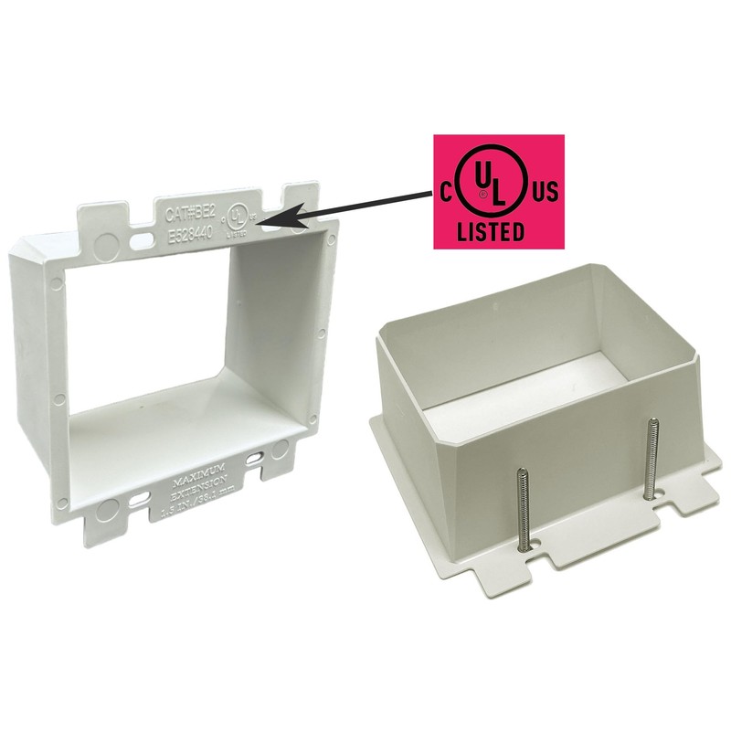 iMBAPrice BE2 2-Gang White Electrical Box Extender, UL Listed –