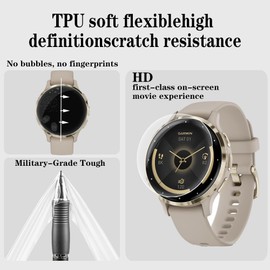 Watch Screen Protector (4+1Pack) Compatible for Garmin Venu 3s, Film Anti-Scratch High Definition Full Coverage and TPU Protective Case