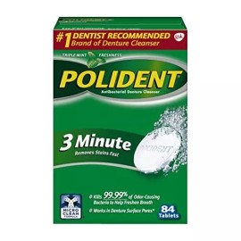 Polident 3 Minuto Antibacteriano Denture Limpiador Tablets,