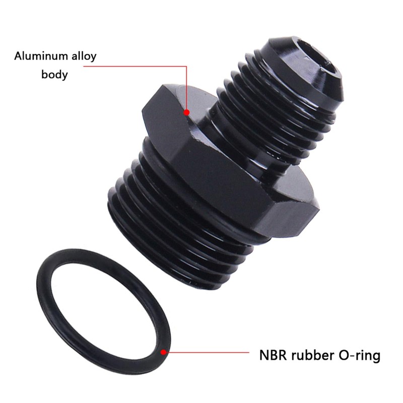 YOMIRACING 4AN Male Flare to 6AN ORB Aluminum Straight Black