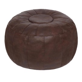 Thgonwid Unstuffed Moroccan Ottoman Pouf Cover, Ottoman Footstool Storage Solution, Bean Bag Chair, Foot Rest, Deep Coffee