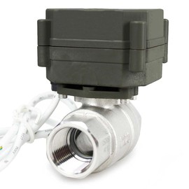 2 Wires CR2-02 110-240Vac 50/60Hz Stainless Steel Normally Closed Manual Override Motorized Electrical Ball Valve (1/2 inch)