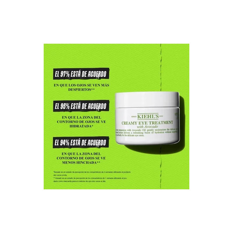 Kiehl Avocado Eye Treatment Crema Contorno Ojos Hidratante Reduce Bolsas