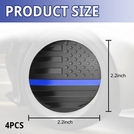 GRANDI 4 PCS Car Wheel Center Hub Caps, 2.2" Rim Protective Covers, American Flag Design Waterproof Rim Decoration, Universal for Most Cars (Blue)