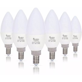 Simba Lighting [6 Pack] LED Candelabra B11 C37 Bulb 7W 60W Replacement E12 Base 120V 2700K Warm