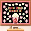 JarThenaAMCS 77 Pcs Popcorn Bulletin Board Decoration Funny Popcorn Bucket