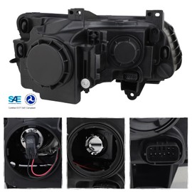AKKON - Fit 2015-2023 Chrysler 300 Halogen Type Projector Headlight Black Bezel OE Style Driver Left Side