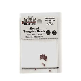 Hareline Slotted Tungsten Beads #238 5/64'' (1.98mm) Metallic Red