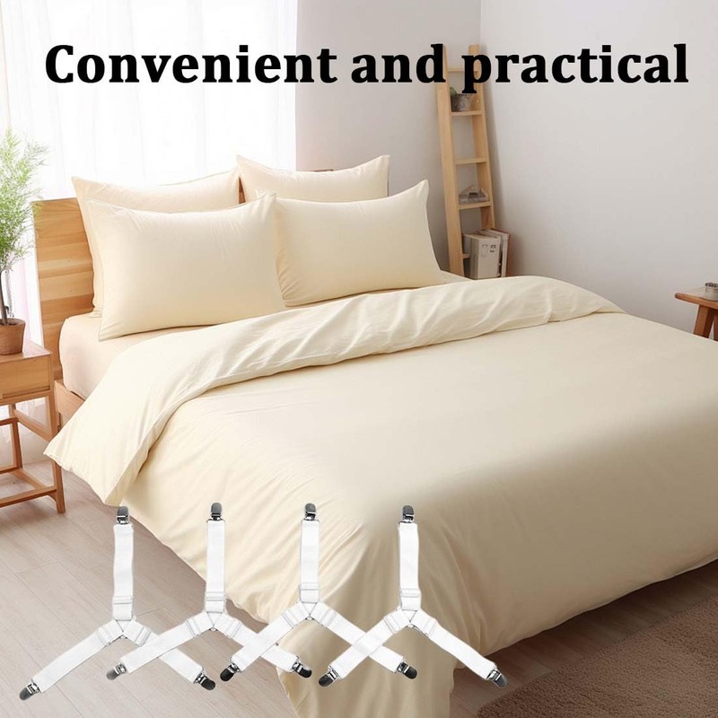 4 Pack Elastic Bed Sheet Straps Bed Sheet Straps with
