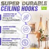 [Upgraded] 200LBS 8Pcs Rotatable Ceiling Hooks with 4 Screw Points