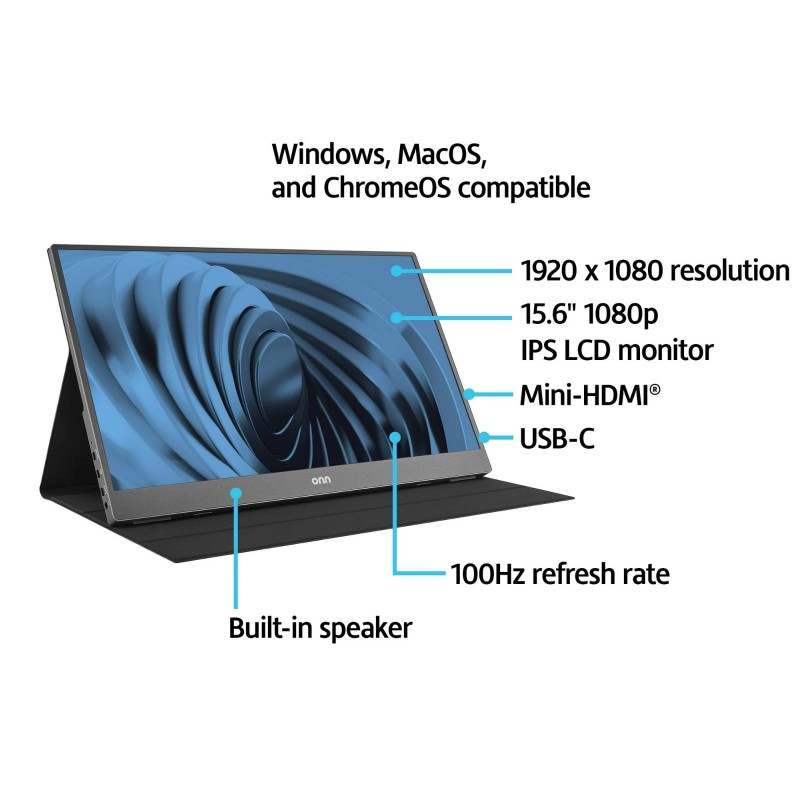 Onn 15.6" FHD (1920 x 1080P) LCD Portable Office Monitor