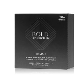 SPONGELLÉ Men's Homme Collection Body Wash Infused Buffer, Bold - Black