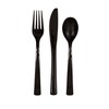 Black Solid Assorted Plastic Cutlery - Classy & Elegant Flatware