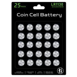 25 Pack LR1130 Battery AG10 Battery，【High Capacity】 l1131f SG10 389 189 LR54 V10GA Premium Alkaline Battery 1.5V Button Coin Cell Batteries