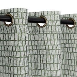 Olive Green Plaid Curtains 72 Inch Length for Living Room 2 Panel Grommet Light Filtering Semi Sheer Lattice Stripe Pattern Luxurious Art Deco Curtain for Bedroom Playroom Bay Window Office 52x72 Long