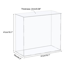 MECCANIXITY Acrylic Display Case Plastic Box Cube Storage Box Clear Assemble Showcase 16.1x6.3x16.1 Inch for Collectibles