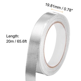 HARFINGTON 10pcs Heat Shield Tape 0.78" x 65.6 Ft Waterproof Sunscreen Sound Insulation High-Temperature Resistance Silver Aluminum Tape Thickness for Automotive Repairs