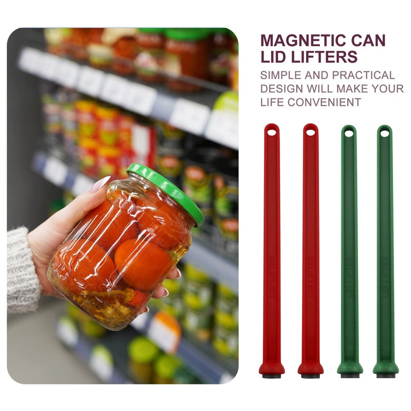 Magnetic Lid Lifter ZZLZX 4PCS Red and Green Magnetic Canning