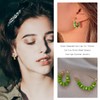 Stocking Stuffers Green Stone Hoop Earrings for Women Cat Eye