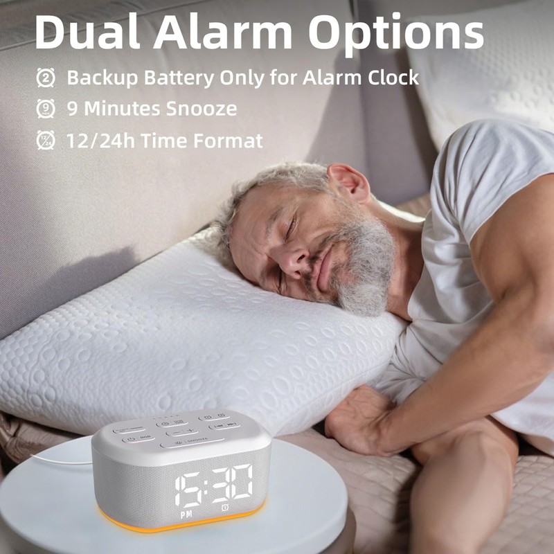 Plug in Sound Machine with Alarm Clock for Bedrooms 30