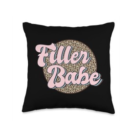 Filler Babe Leopard Nurse Injector & Med Spa Pun Filler Babe Medical Spa Leopard Nurse Injector Throw Pillow, 16x16, Multicolor