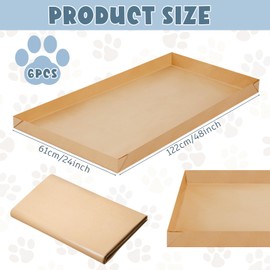 Fuyoooo 6 Pcs Disposable Guinea Pig Cage Liner 48 x 24 Unfolded Cage Disposable Bottom 4 x 2 ft Large Waterproof Kraft Paper Liner Bag for Small Animal Bedding Pet Supplies (with Tape)