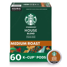 Starbucks Starbucks K-Cup Coffee Pods, Medium Roast Coffee, House Blend for Keurig Brewers, 100% Arabica, 6 boxes (60 pods total)